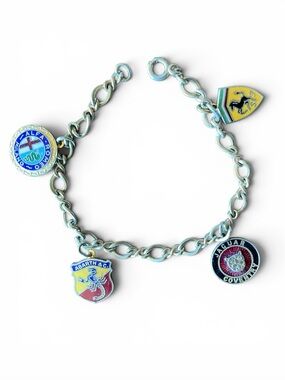 Vintage European Sports Car Charm Bracelet Alfa Romeo Ferrari Jaguar Abarth